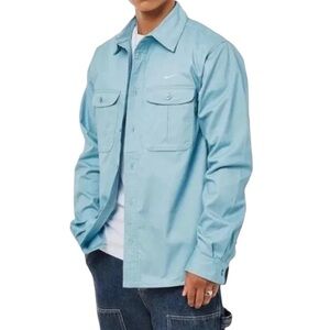 Nike SB Woven Skateboarding Shirt Flap Pockets Long Sleeve Sky Blue SK8 Men's L
